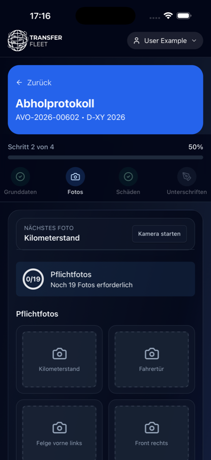 Fahrer-App Foto-Upload